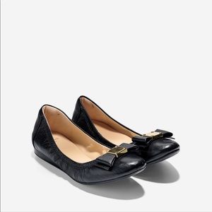💯 Auth Cole Haan Tali Bow Ballet Flats, Black 7.5